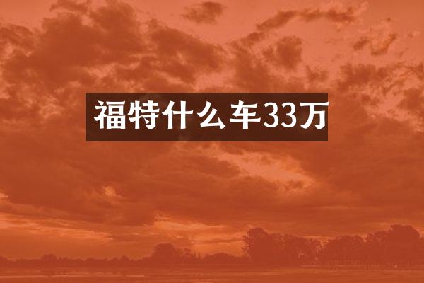 福特什么车33万