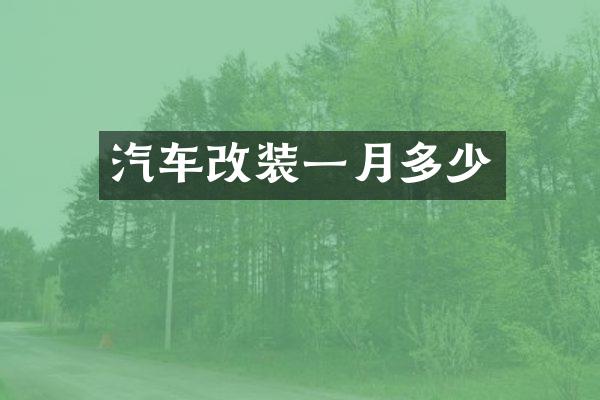 汽车改装一月多少
