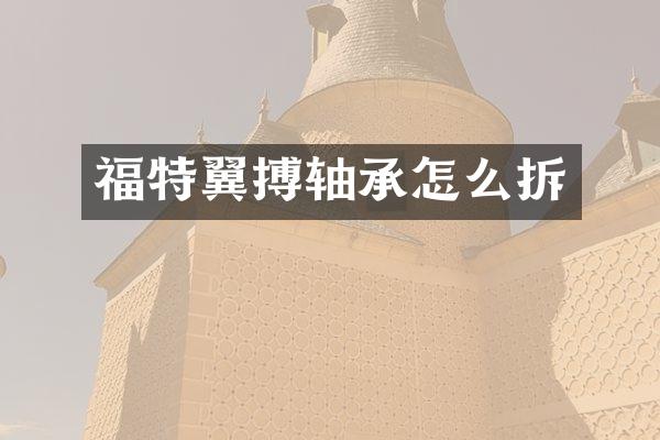 福特翼搏轴承怎么拆