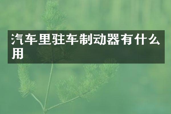 汽车里驻车制动器有什么用