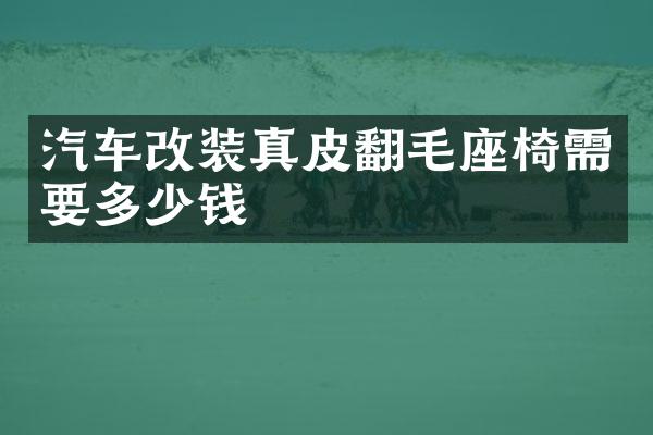 汽车改装真皮翻毛座椅需要多少钱
