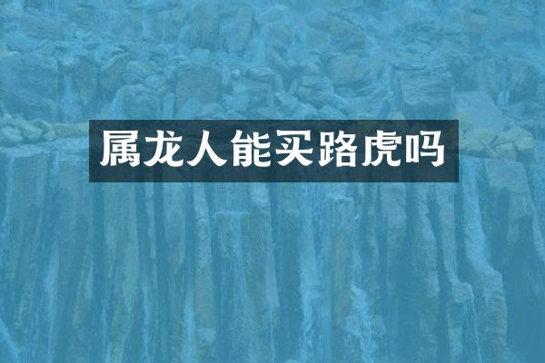 属龙人能买路虎吗