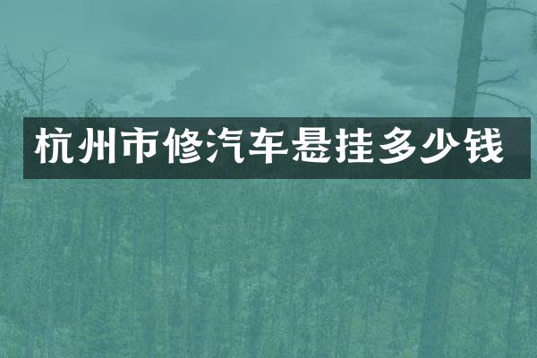 杭州市修汽车悬挂多少钱