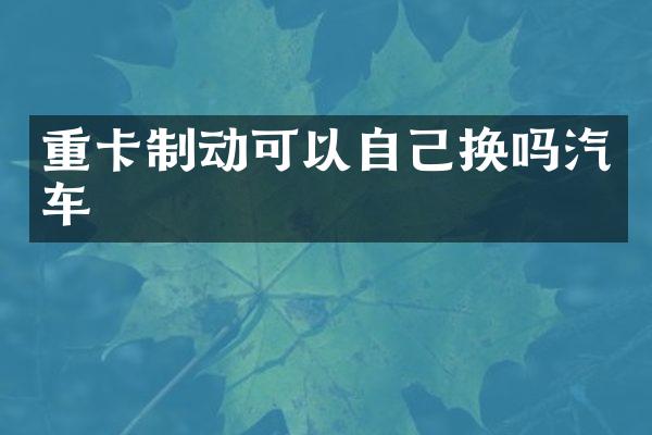 重卡制动可以自己换吗汽车