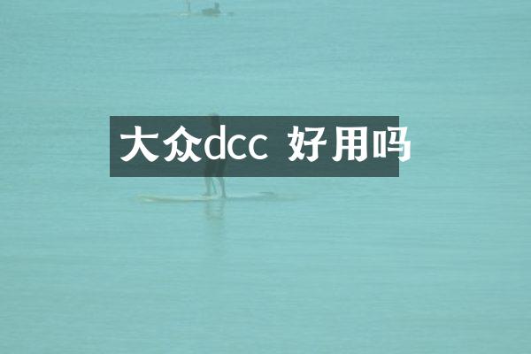 大众dcc 好用吗