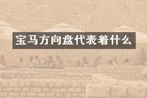宝马方向盘代表着什么