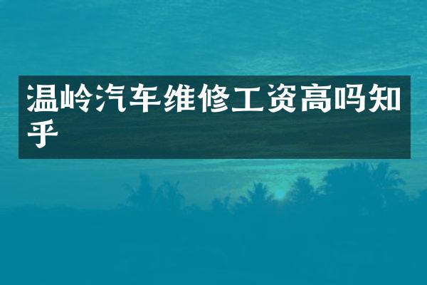 温岭汽车维修工资高吗知乎