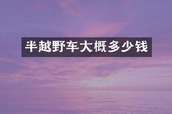 半越野车大概多少钱