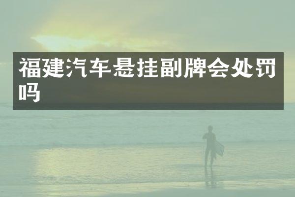 福建汽车悬挂副牌会处罚吗