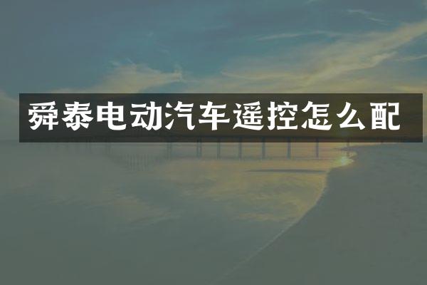 舜泰电动汽车遥控怎么配