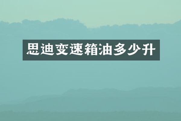 思迪变速箱油多少升