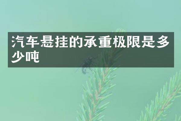 汽车悬挂的承重极限是多少吨
