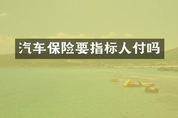 汽车保险要指标人付吗