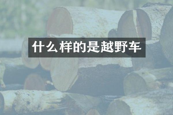 什么样的是越野车