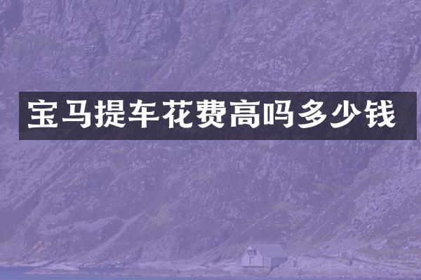 宝马提车花费高吗多少钱