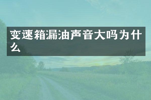 变速箱漏油声音大吗为什么
