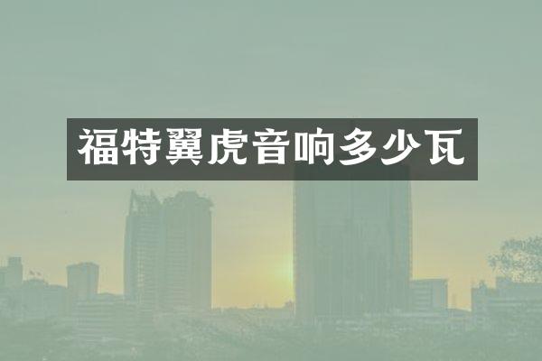 福特翼虎音响多少瓦