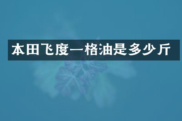 本田飞度一格油是多少斤