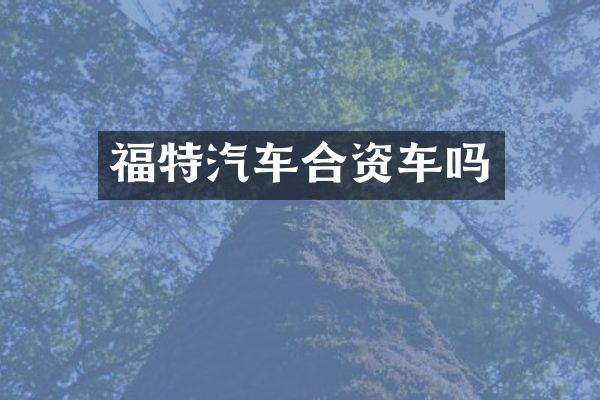 福特汽车合资车吗