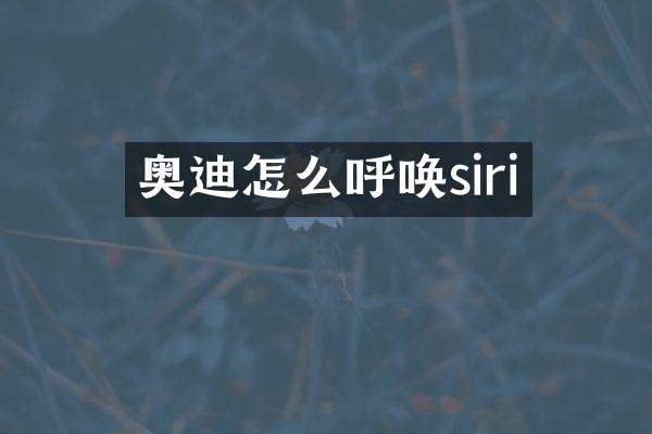 奥迪怎么呼唤siri