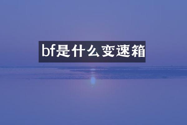 bf是什么变速箱