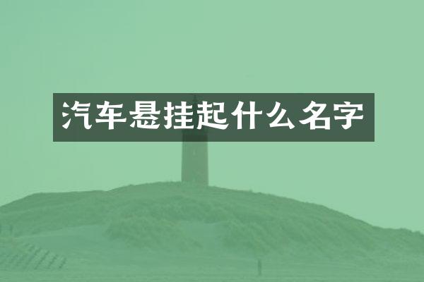 汽车悬挂起什么名字