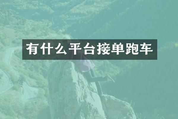 有什么平台接单跑车