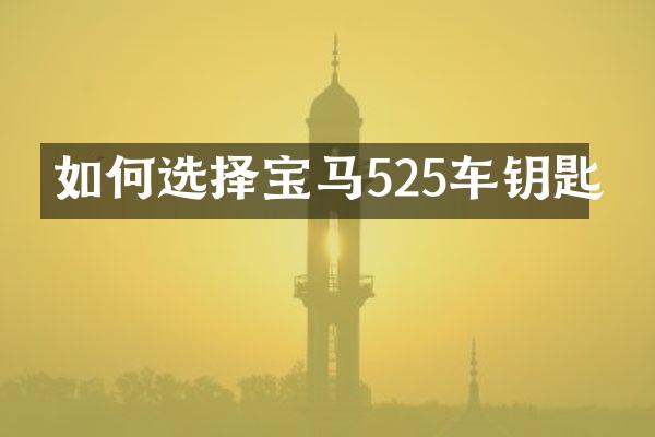 如何选择宝马525车钥匙
