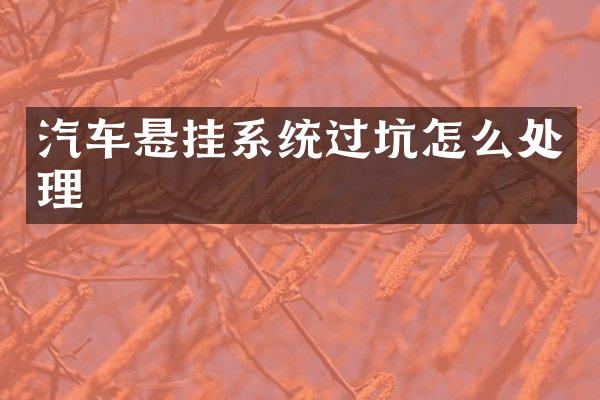 汽车悬挂系统过坑怎么处理
