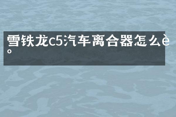 雪铁龙c5汽车离合器怎么调