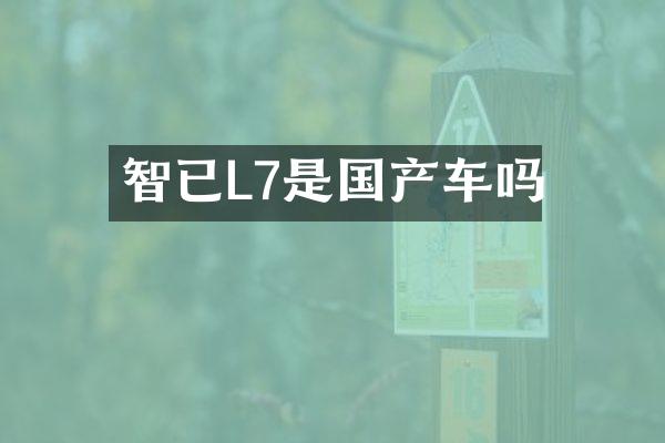 智已L7是国产车吗