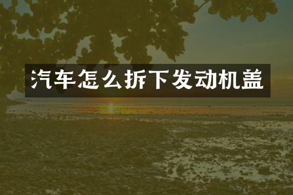 汽车怎么拆下发动机盖