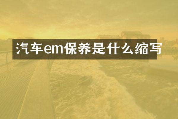 汽车em保养是什么缩写