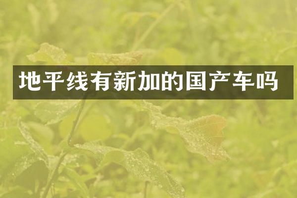 地平线有新加的国产车吗