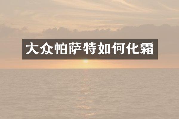 大众帕萨特如何化霜