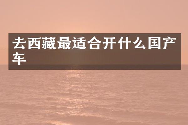 去西藏最适合开什么国产车