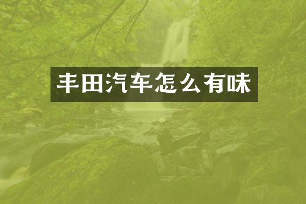 丰田汽车怎么有味