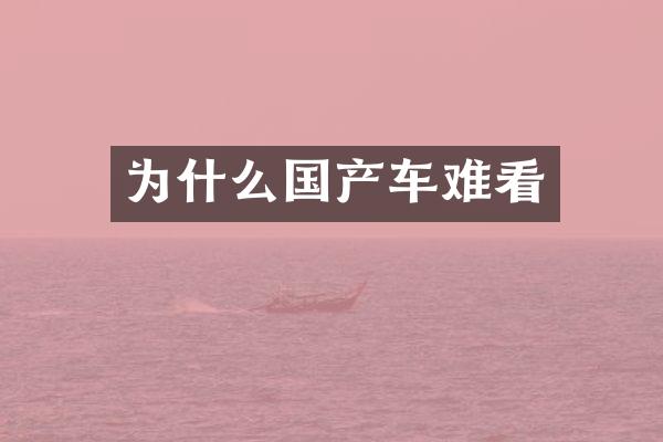 为什么国产车难看