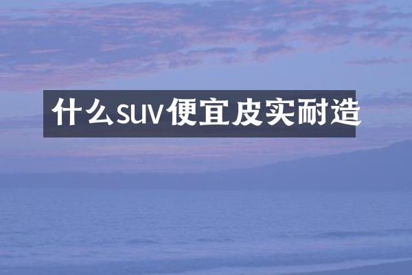 什么suv便宜皮实耐造