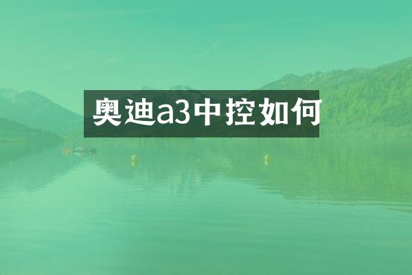 奥迪a3中控如何