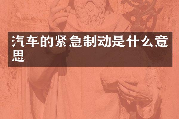 汽车的紧急制动是什么意思