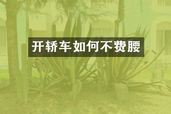 开轿车如何不费腰