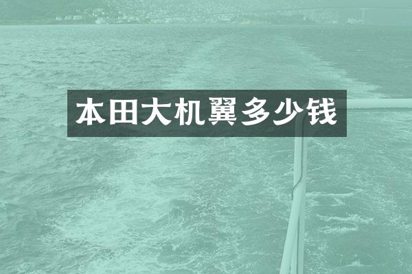 本田大机翼多少钱