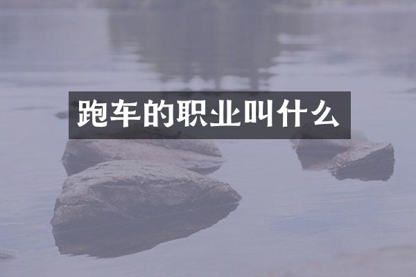 跑车的职业叫什么