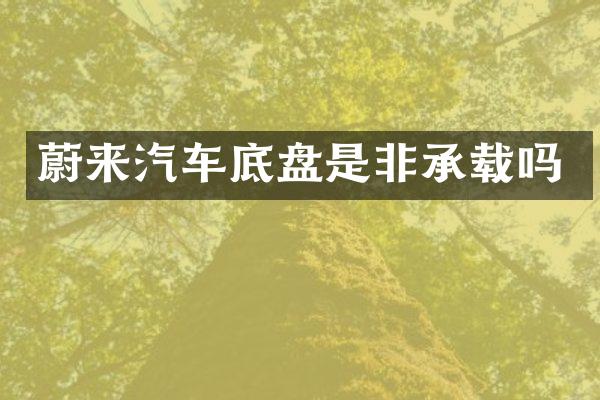 蔚来汽车底盘是非承载吗