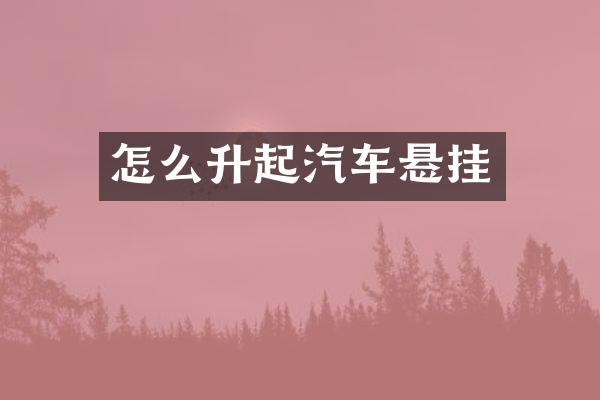 怎么升起汽车悬挂