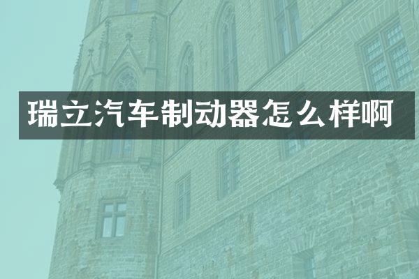 瑞立汽车制动器怎么样啊