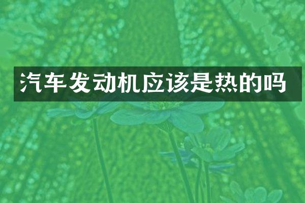 汽车发动机应该是热的吗