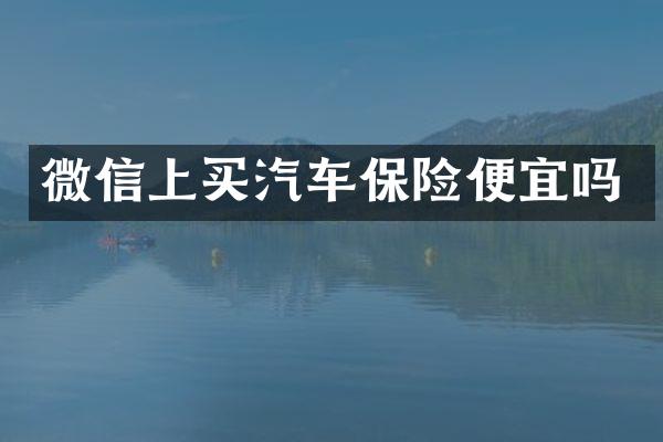 微信上买汽车保险便宜吗