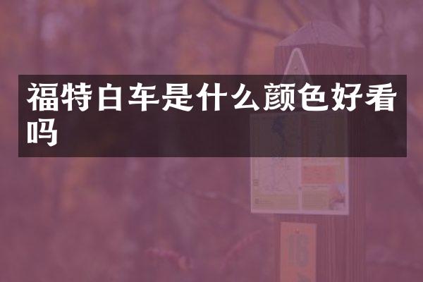 福特白车是什么颜色好看吗